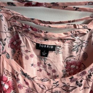 Torrid Light Pink Floral Babydoll Cami Tank size 2